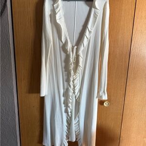 ARULA Cream Ribbed Cardigan